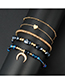 Fashion Gold Beaded Love Moon Horn Five-piece Bracelet