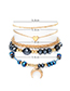 Fashion Gold Beaded Love Moon Horn Five-piece Bracelet