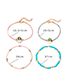 Fashion Color Beads Color String Rope Hot Air Balloon Bracelet Set Of 4