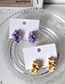 Fashion Purple Pearl Flower Earrings