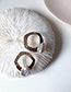 Fashion Gold  Silver Needle Geometric Pearl Stud Earrings