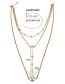 Fashion Gold Multi-layer Love Pearl Drop Pendant Necklace