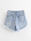 Fashion Blue Pocket Valgus Denim Shorts