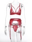Fashion Red Three Sets Of Lace Underwear