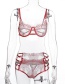 Fashion Red Crocheted Lace Lingerie Set