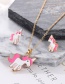 Fashion Gold Unicorn Drip Necklace Set