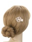 Fashion Gold Geometric Flower Pearl Hair Clip