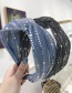 Fashion Light Blue Pleated Sequins Cross Wide Headband