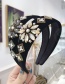 Fashion Gun Black Diamond Crystal Flower Wide-brimmed Headband