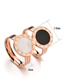 Fashion Golden Coffee Shell 18k Rose Gold Shell Roman Numeral Ring