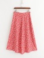 Fashion Red Printed Skirt  Satin
