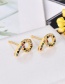 Fashion Gold Copper Inlaid Zircon Earrings