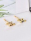 Fashion Gold Copper Inlaid Zircon Lightning Stud Earrings
