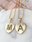 Fashion C Gold Copper Inlaid Zircon Color Letter Necklace