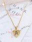 Fashion W Gold Copper Inlaid Zircon Color Letter Necklace