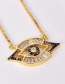 Fashion Gold Copper Inlaid Zircon Pierced Eye Necklace