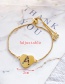 Fashion M Gold Copper Inlaid Zircon Love Letter Bracelet