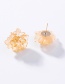 Fashion Orange  Silver Transparent Texture Acrylic Stereo Flower Earrings