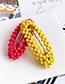 Fashion Rose Red Alloy Resin Oval Hollow Hairpin