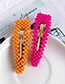 Fashion Red Alloy Resin Triangle Hollow Hair Clip