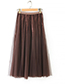Fashion Brown Mesh Skirt