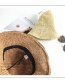 Fashion Khaki Hook Openwork Foldable Straw Hat