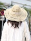 Fashion Beige Ribbon Tether Sun Hat