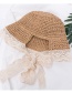 Fashion Beige Children's Straw Bow Lace Side With Visor