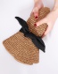 Fashion Khaki Straw Bow Ribbon Sun Hat