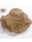 Fashion Khaki Straw Shackle Foldable Sun Hat