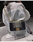Fashion Silver Pu Pearl Square Chain Bag
