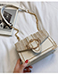 Fashion White Pu Alloy Hollow Square Shoulder Diagonal Package