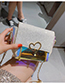 Fashion Brown Pu Sequin Love Chain Bag