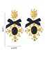 Fashion Gold Bow Gemstone Cross Earrings