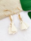 Fashion White Alloy Shell Tassel Earrings