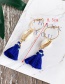 Fashion Royal Blue Alloy Shell Tassel Earrings