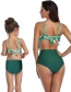 Fashion Adults With White Thread Printed High-waist Ruffled Parent-child Split Swimsuit