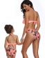 Fashion Adult Blue Flower Bikini Fly Side Parent-child Swimsuit