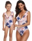 Fashion Children's Swimsuit Printed High Waist Bikini Parent-child Swimsuit