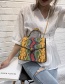 Fashion Khaki Crossbody Single Shoulder Stitching Snake Tote