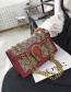 Fashion Golden Cross Section Letter Pu Slung Shoulder Bag