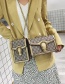Fashion Brown Vertical Letter Pu Slung Shoulder Bag