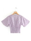 Fashion Purple Floral Print Shirt