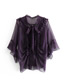 Fashion Purple Chiffon Ruffled Lace Top