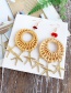 Fashion Gold Alloy Wood Braided Starfish Earrings