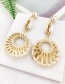 Fashion Gold Alloy Wood Braided Shell Earrings