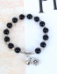 Fashion Black Cat's Eye Bells Starfish Beaded Bracelet