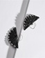 Fashion Black Rattan Semicircular Small Basket Earrings