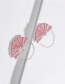 Fashion Pink Rattan Color Semicircle Small Basket Earrings