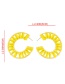 Fashion Yellow Alloy Braided Round Raffia Earrings